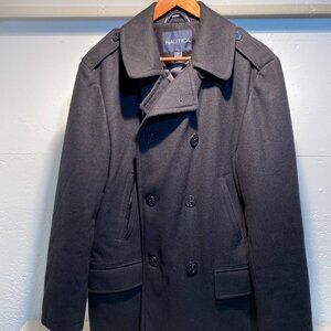 Nautica Men's Navy Wool Blend Pea Coat